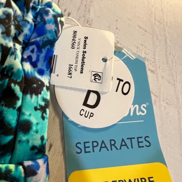 Swim Solutions Vibrant Blue and Green One Piece - Picture 5 of 7